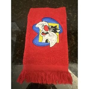 Vintage 90s Looney Tunes Red Cannon Fingertip Towel Sylvester